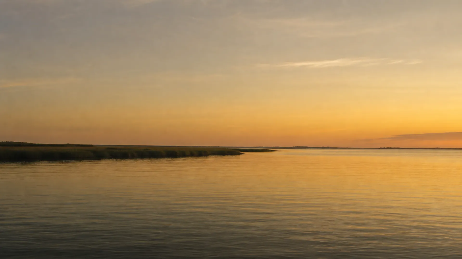 Warm, open water in soft morning light