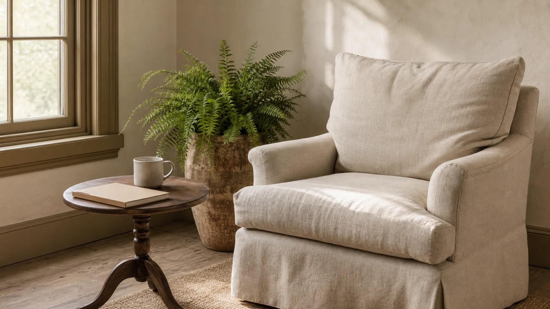 A warm, easy corner for a real conversation.